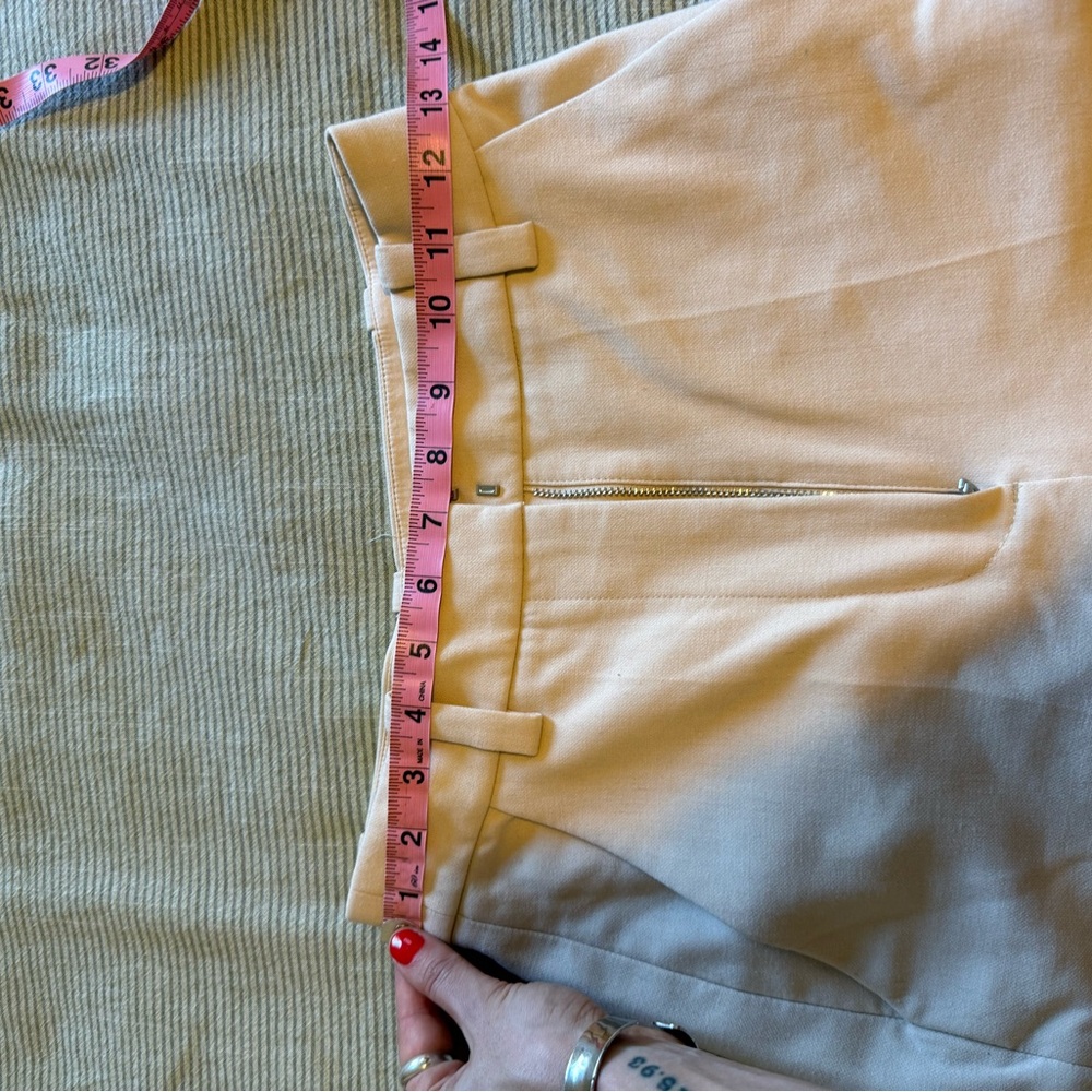 & Other Stories Cuffed High Rise Straight Leg Dress Pants Ivory - Picture 7 of 8